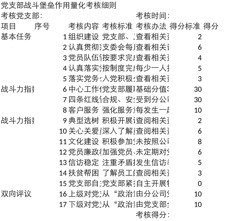 2025基层党支部战斗堡垒作用考核说明_第1页