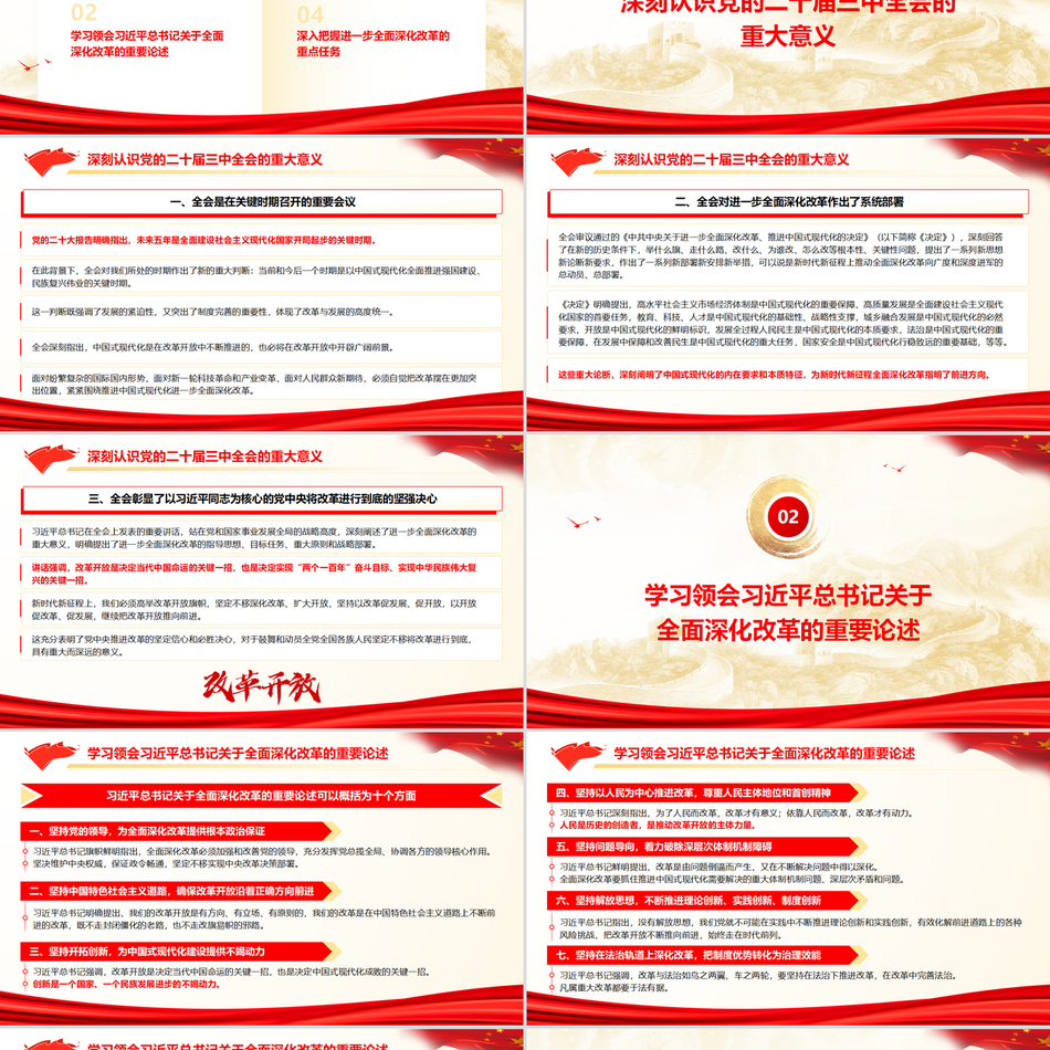 2024学习贯彻党的二十届三中全会精神专题宣讲提纲PPT党课ppt模板