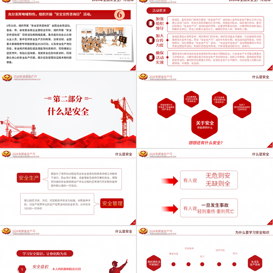 2024安全生产月基础知识专题讲座培训（PPT课件）党课ppt模板