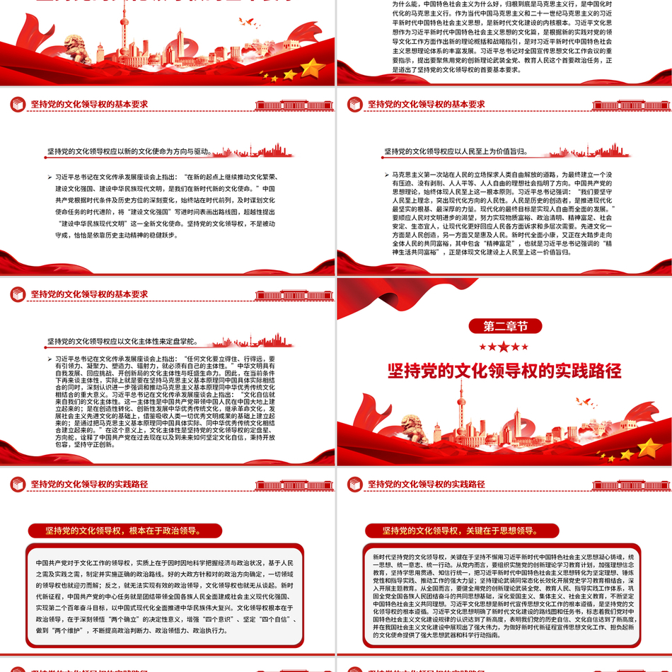 2024学习党的宣传思想文化工作课件(PPT)_深刻把握坚持党的文化领导权的实践要求党课ppt模板