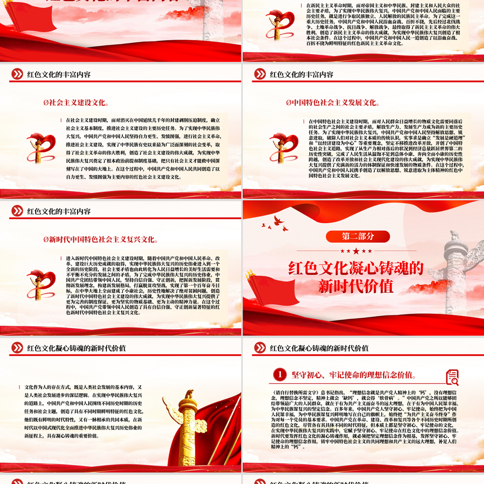 2024中国式现代化ppt红色文化及其凝心铸魂的新时代价值党员干部学习教育