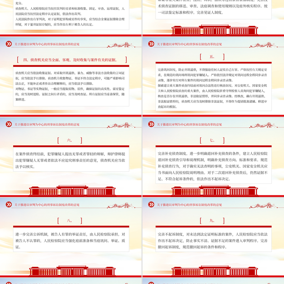 2024推进以审判为中心的刑事诉讼制度改革包含讲稿党课ppt模板