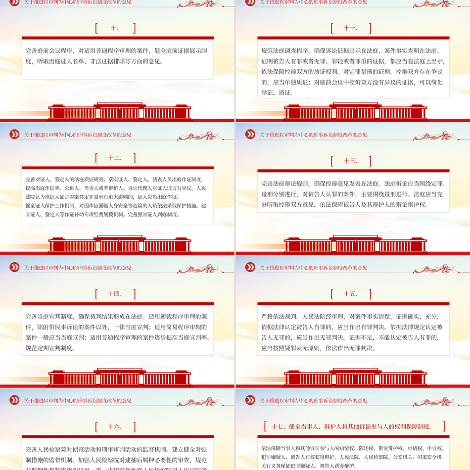 2024推进以审判为中心的刑事诉讼制度改革包含讲稿党课ppt模板