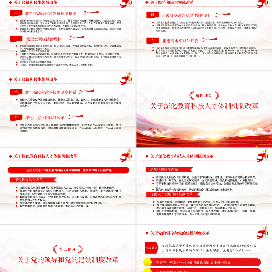 2024发布会重点解读二十届三中全会精神《决定》提出300多项重要改革措施党支部团支部党员干部学习党课课件