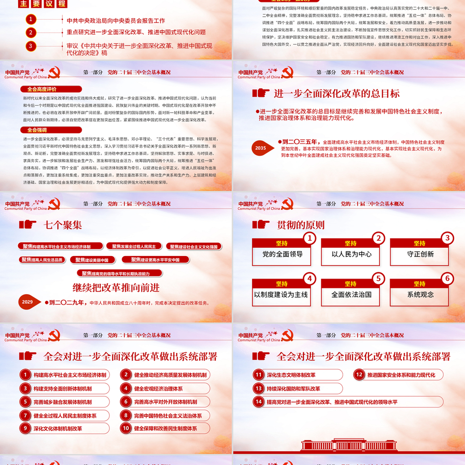 2024第二十届三中全会公报重点研究进一步全面深化改革、推进中国式现代化问题审议《中共中央关于进一步全面深化改革、推进中国式现代化的决定》稿讲下载