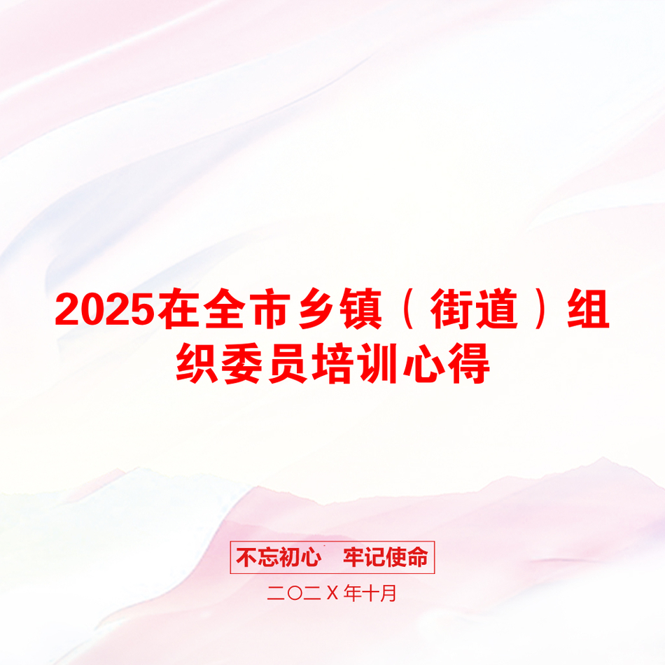 2025在全市乡镇（街道）组织委员培训心得_第1页