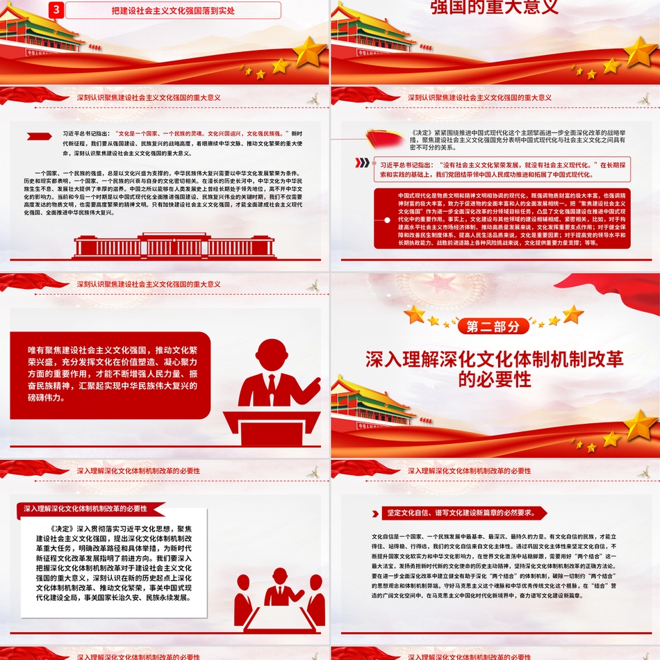 2024进一步全面深化改革的“七个聚焦”党课课件_推进社会主义文化强国建设党课ppt模板
