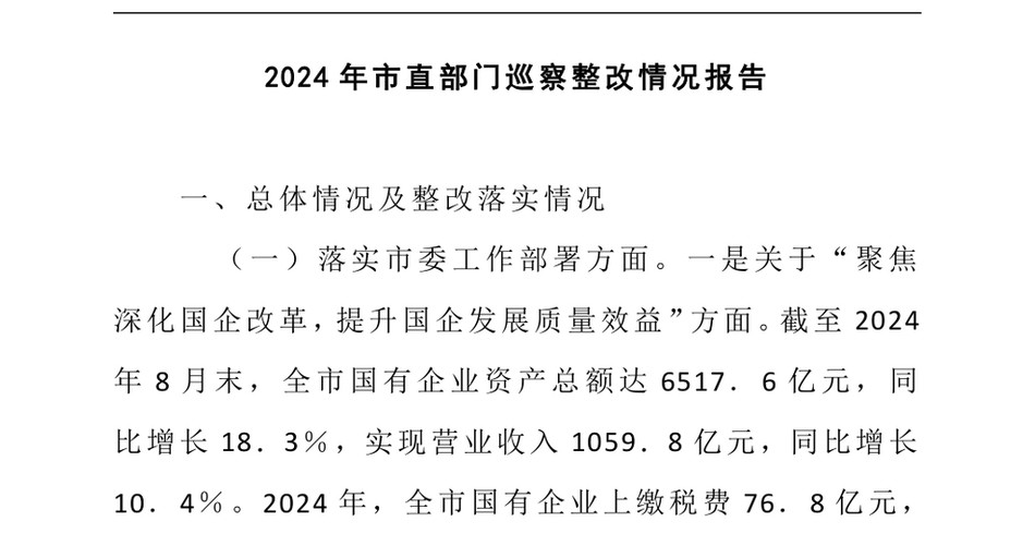 2024年市直部门巡察整改情况报告_第2页