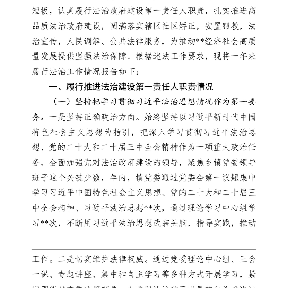 2024年党政主要负责人履行推进法治建设第一责任人职责情况报告_第3页