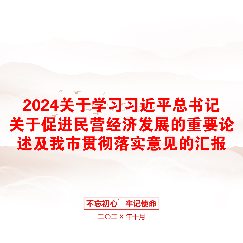 2024关于学习习近平总书记关于促进民营经济发展的重要论述及我市贯彻落实意见的汇报_第1页