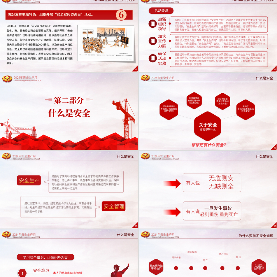 2024安全生产月基础知识专题讲座培训（PPT课件）党课ppt模板