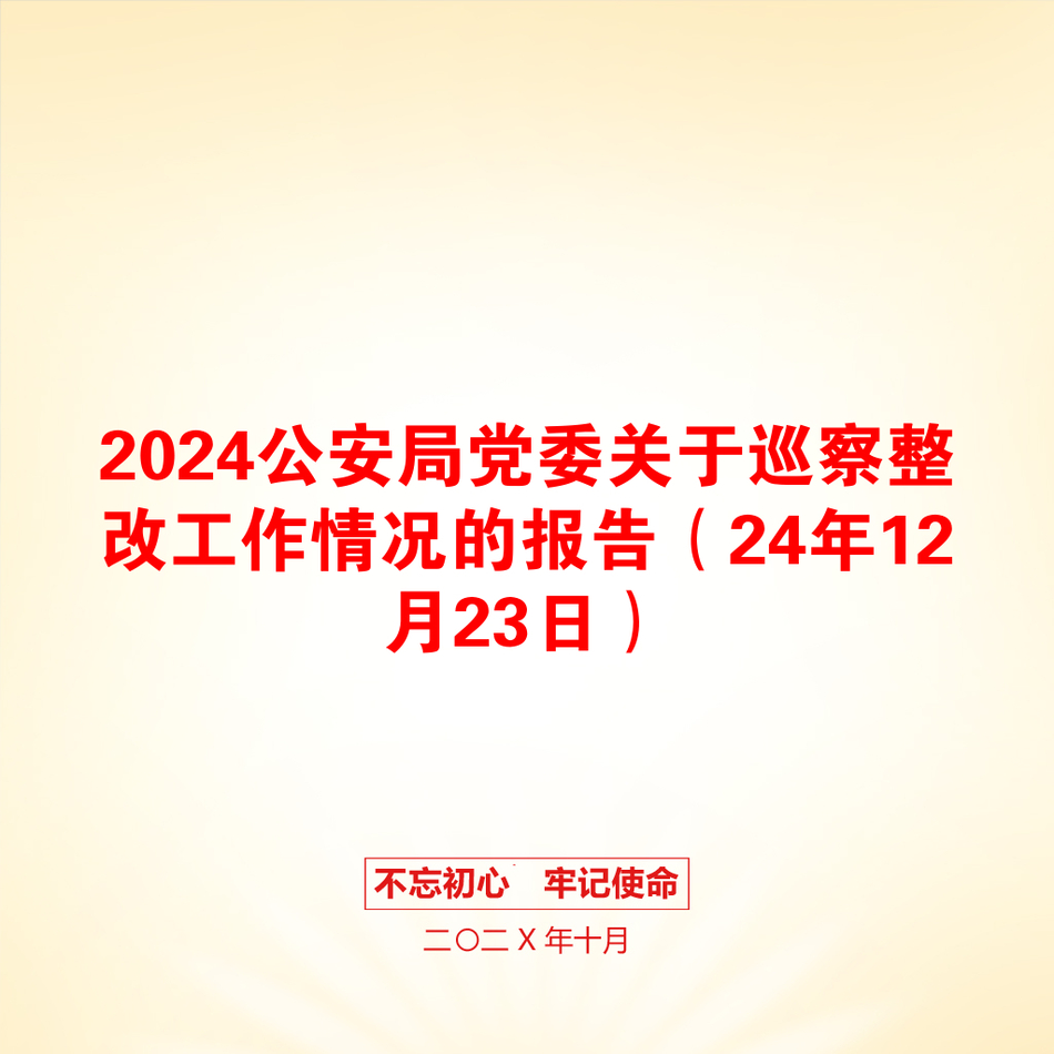 2024公安局党委关于巡察整改工作情况的报告（24年12月23日）_第1页