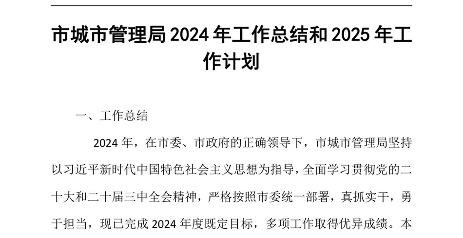 2024市城市管理局2024年工作总结和2025年工作计划（24年12月23日）_第2页