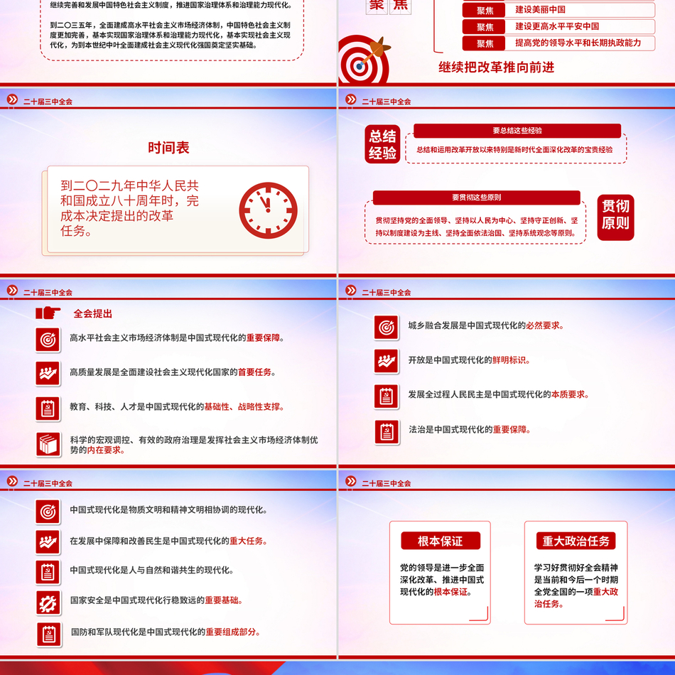 2024学习三中全会精神微党课PPT_党的二十届三中全会公报要点速览党课ppt模板