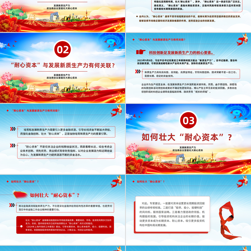 2024党的创新理论微党课(PPT课件讲稿)_发展新质生产力壮大耐心资本党课ppt模板