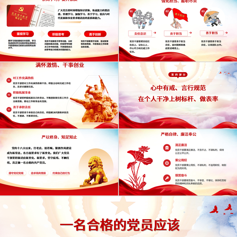 2024党纪学习教育专题党课PPT_心中有党、心中有民、心中有责、心中有戒党课ppt模板