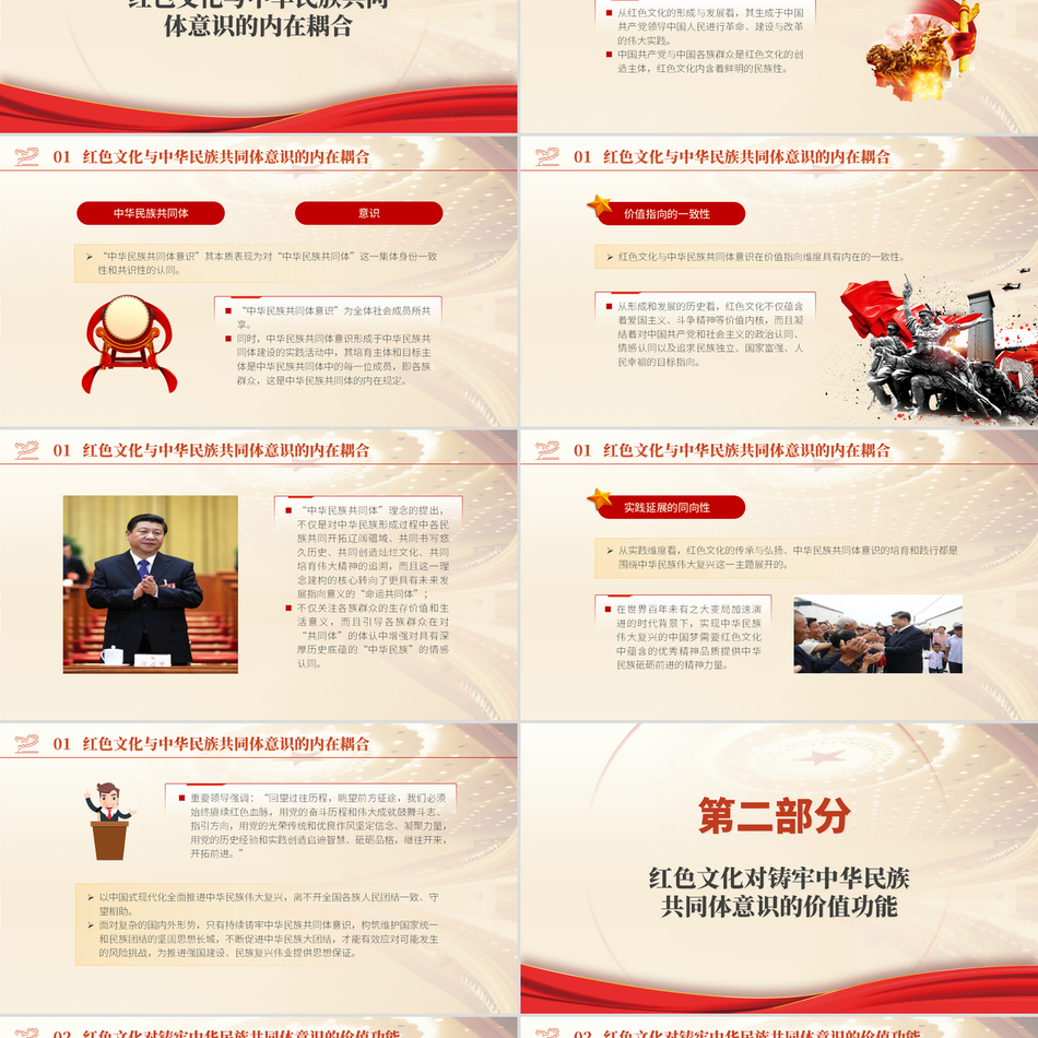 2024党课PPT_传承红色基因铸牢中华民族共同体党课ppt模板