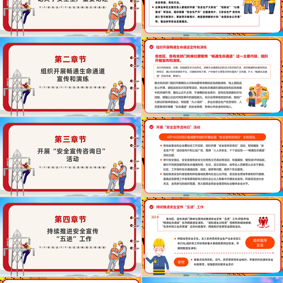 2024安全生产月宣传安全教育之人人讲安全个个会应急畅通生命通道（PPT课件）党课ppt模板