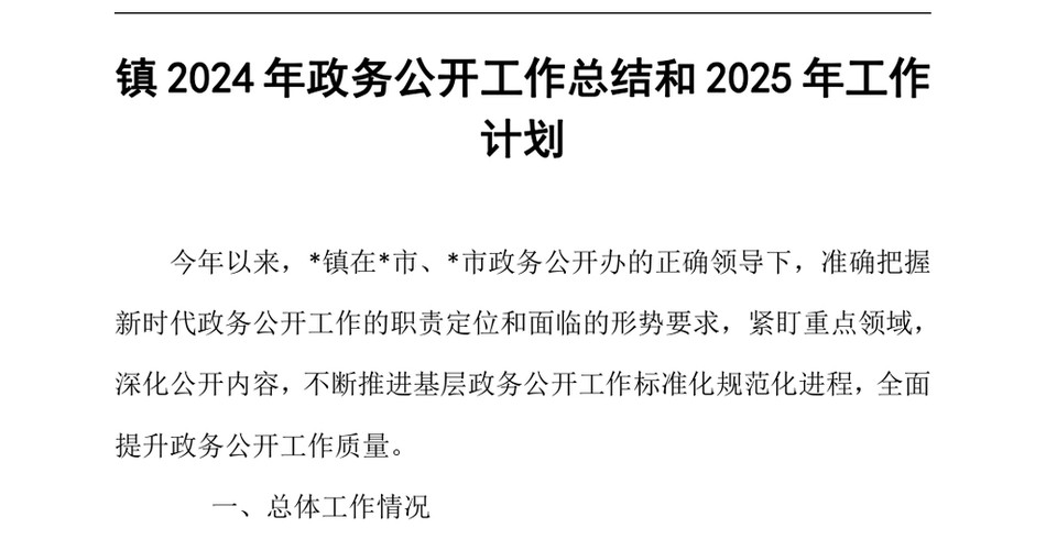 2024镇2024年政务公开工作总结和2025年工作计划（24年12月）_第2页