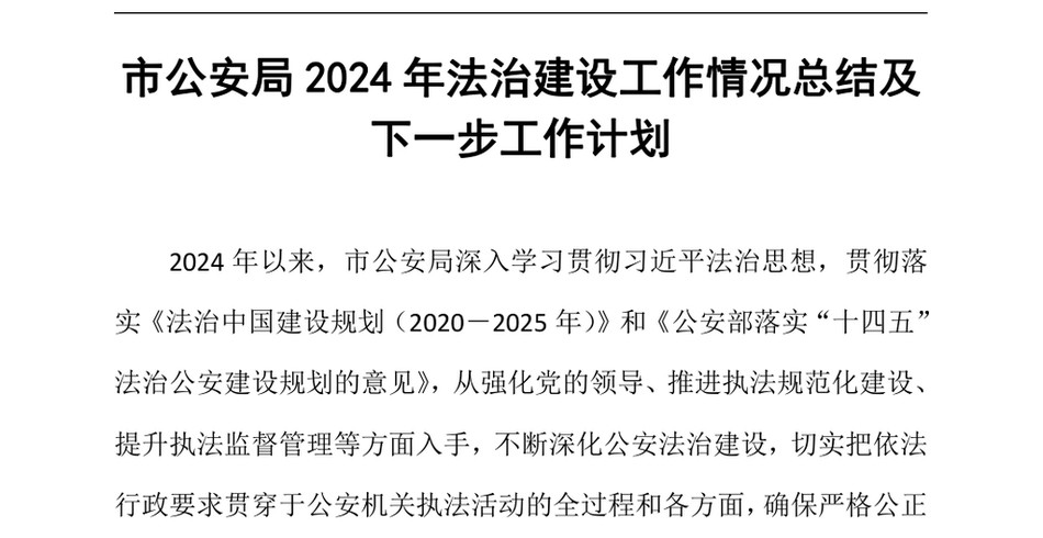 2024市公安局2024年法治建设工作情况总结及下一步工作计划（24年12月23日）_第2页