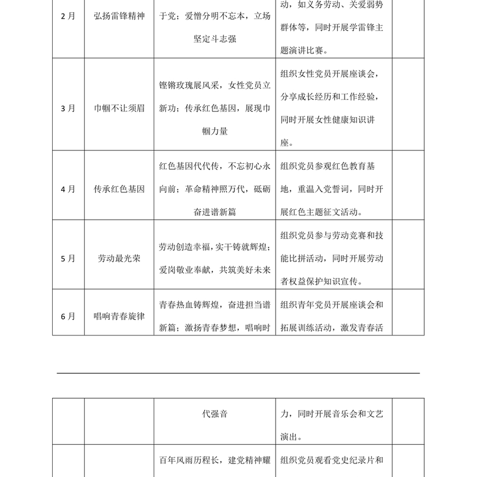 2024年主题党日活动计划表格20240401_第3页