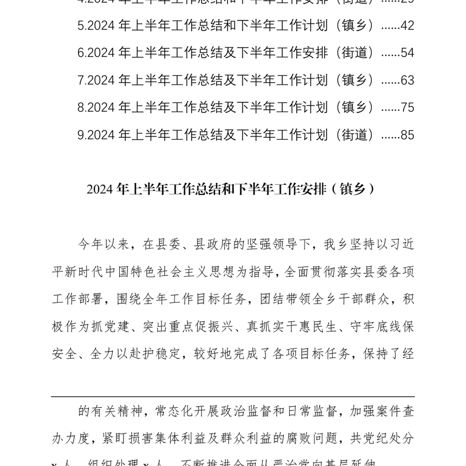 2024上半年工作总结和下半年工作安排汇编(9篇)(镇乡、街道)(2)_第3页