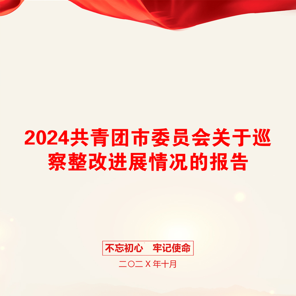 2024共青团市委员会关于巡察整改进展情况的报告_第1页