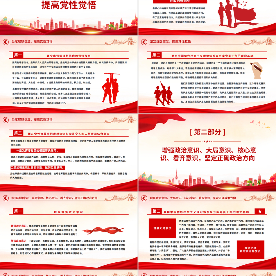 2024党员干部党史学习PPT课件_努力做守纪律和规矩的新时代合格党员党课ppt模板