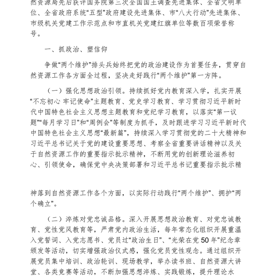 市自然资源局关于以高质量党建引领自然资源事业高质量发展工作情况的报告_第3页