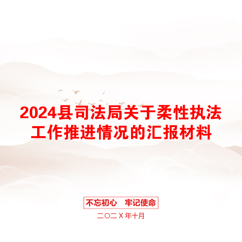 2024县司法局关于柔性执法工作推进情况的汇报材料_第1页