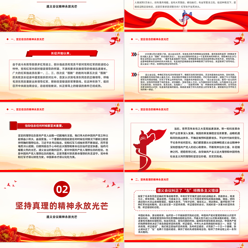 2024党史学习教育党课PPT课件(讲稿)_遵义会议精神永放光芒党课ppt模板