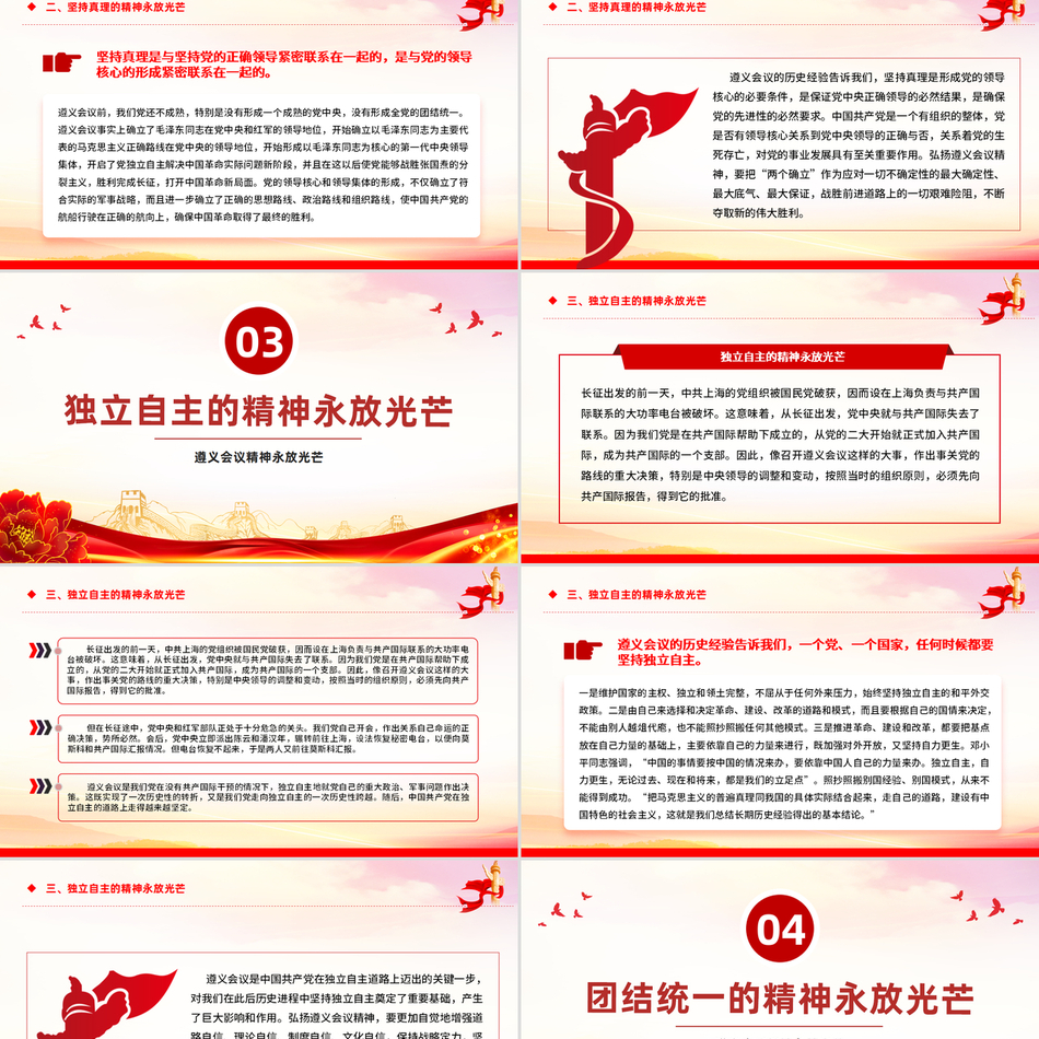 2024党史学习教育党课PPT课件(讲稿)_遵义会议精神永放光芒党课ppt模板