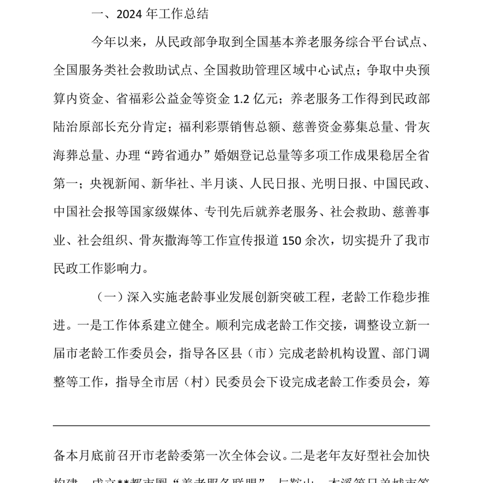 2024市民政局2024年工作总结和2025年工作安排（24年12月）_第3页