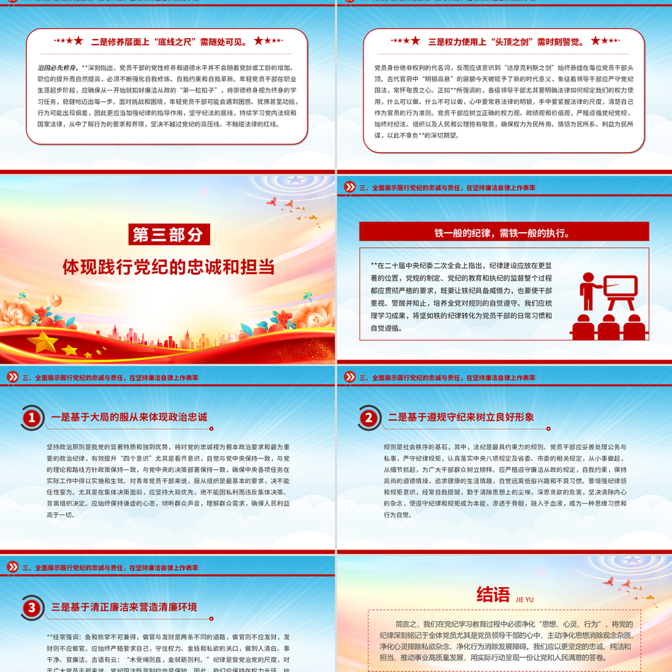 2024党纪主题党课_铸就忠诚先学后悟深思熟虑践行党课ppt模板