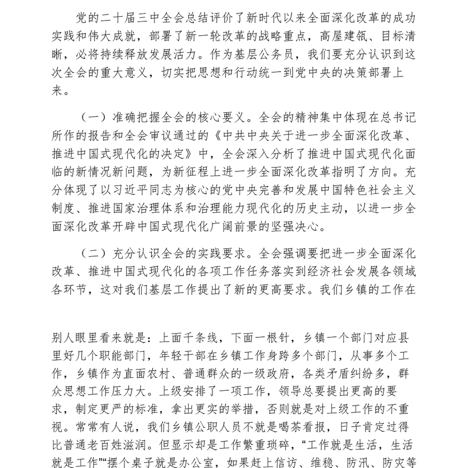 党的二十届三中全会学习感悟：高举改革旗帜奋力谱写乡村振兴新篇章_第3页