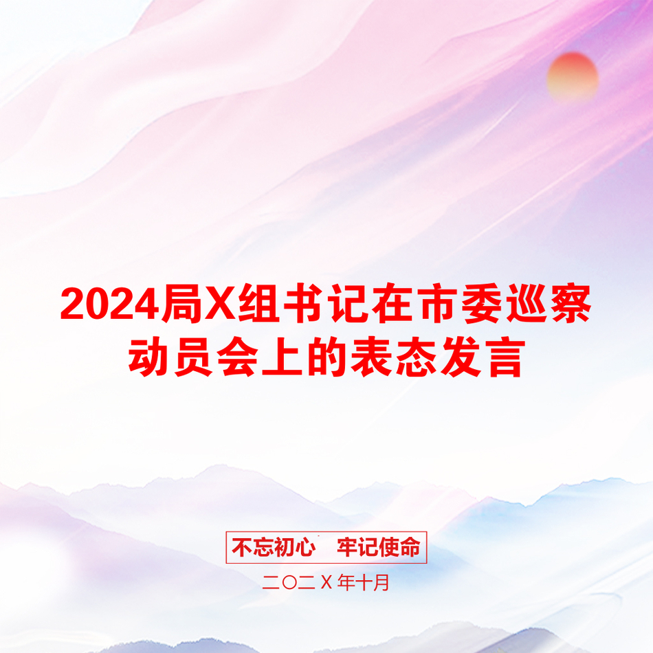 2024局X组书记在市委巡察动员会上的表态发言_第1页