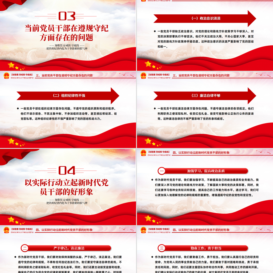 了解知敬畏存戒惧守底线大气华丽党纪学习教育党课PPT课件