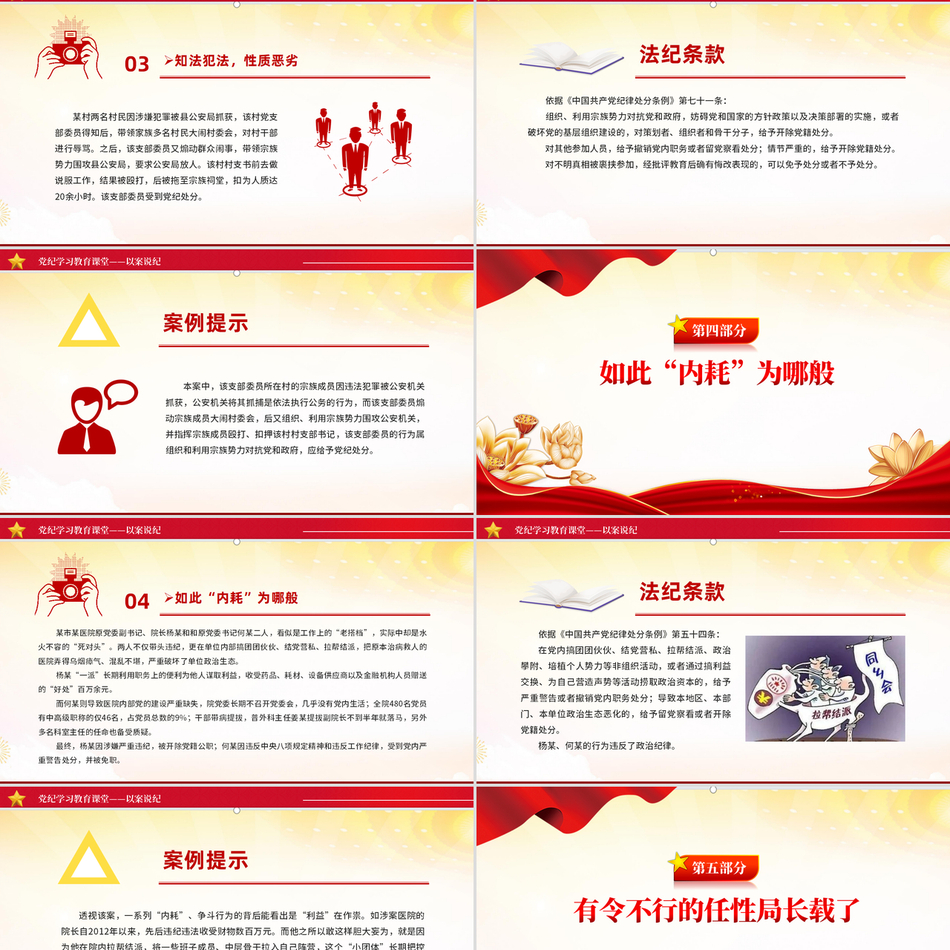 党纪学习教育之以案说纪简约党纪学习课件