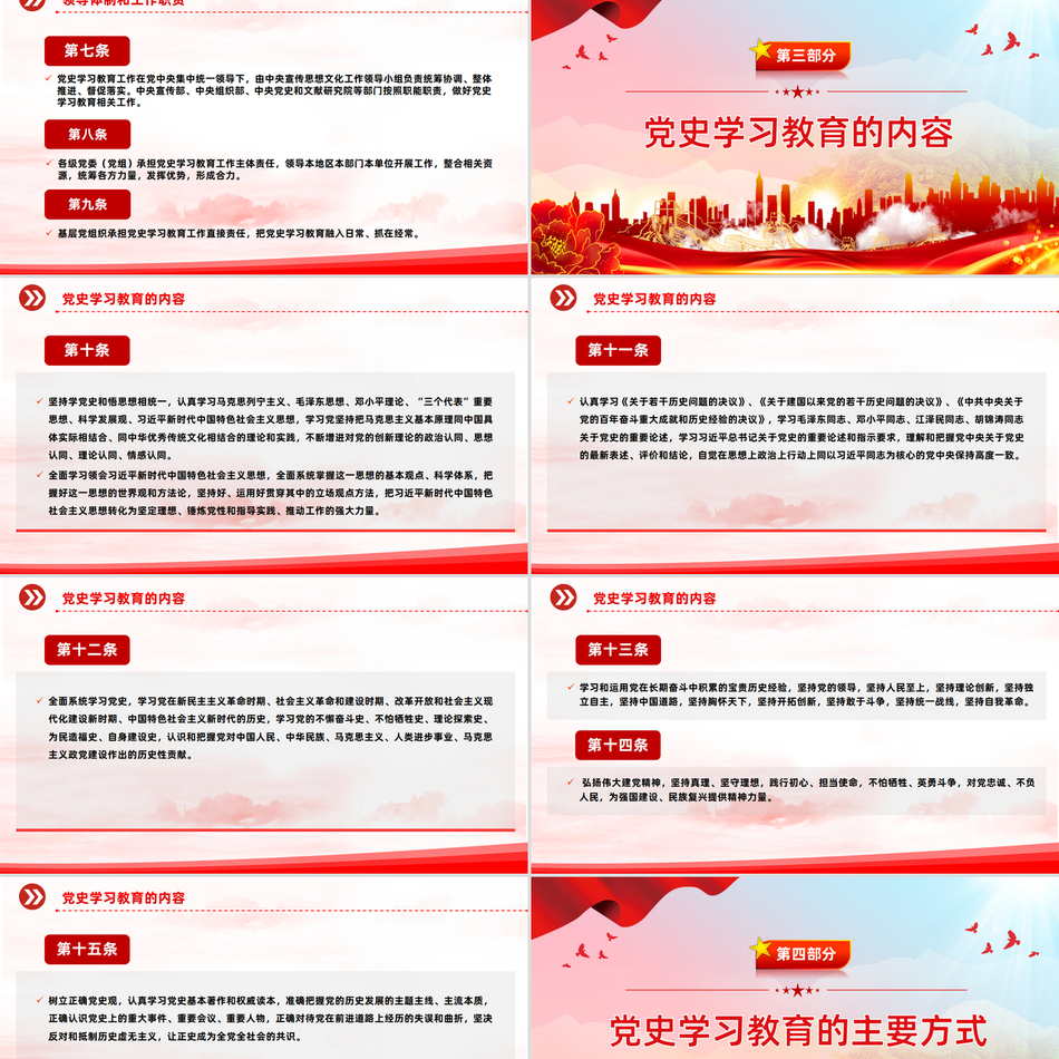 关于党史学习教育工作条例党纪党规简约大气党课课件