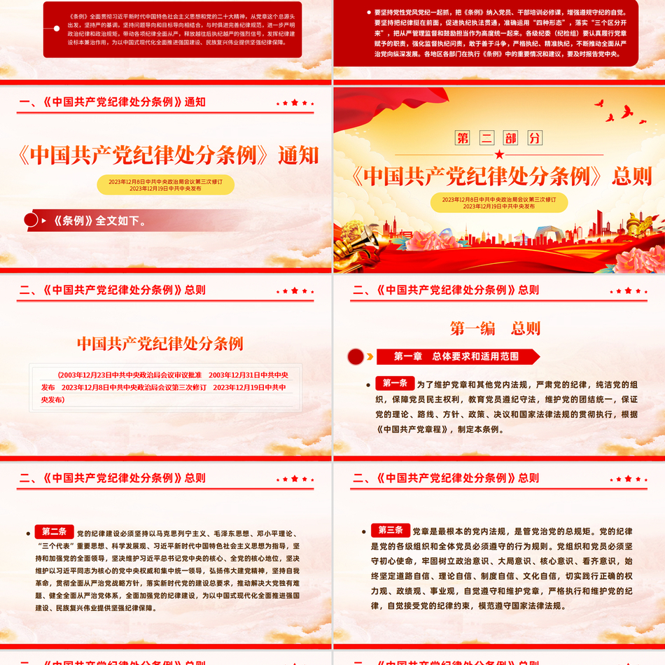 2024中国共产党纪律处分条例之全面加强党的纪律建设党课课件