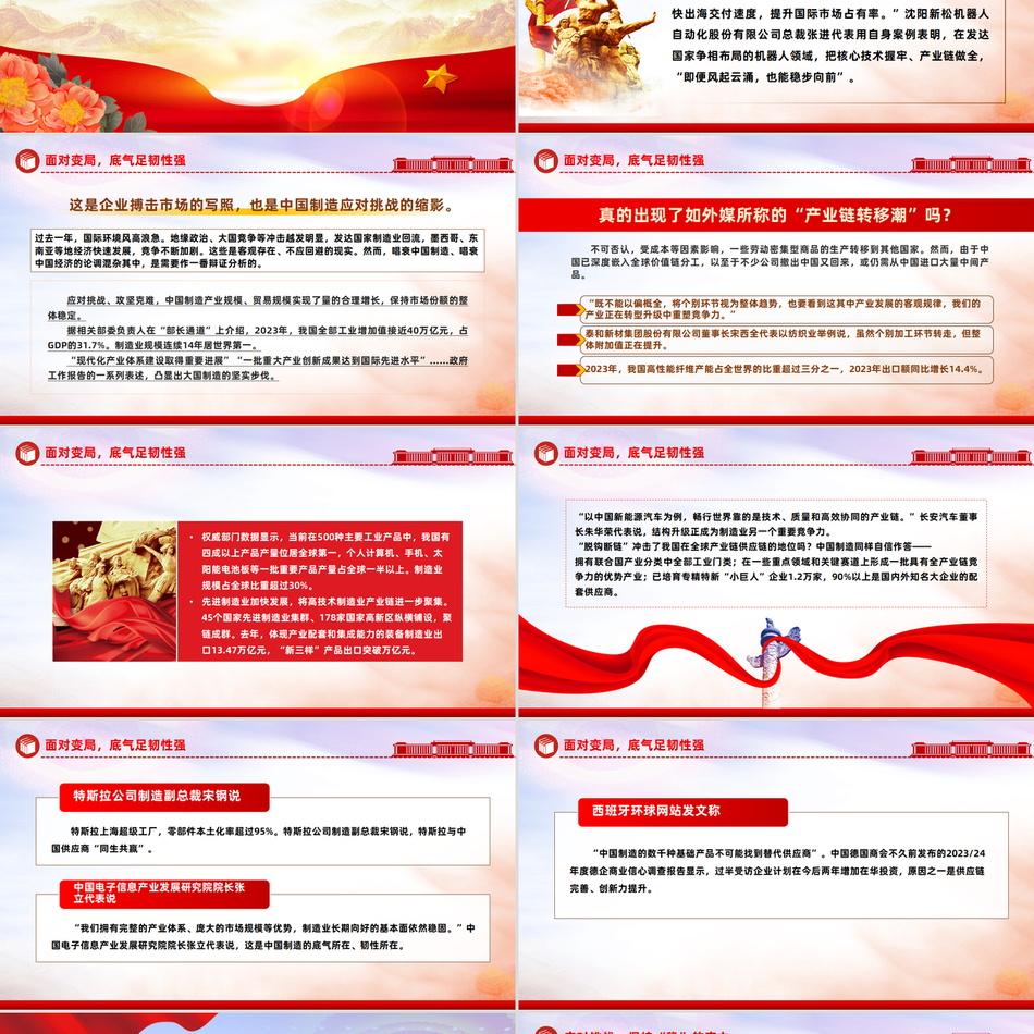 2024两会中国经济之让中国制造保持竞争力党课课件PPT党课PPT模板