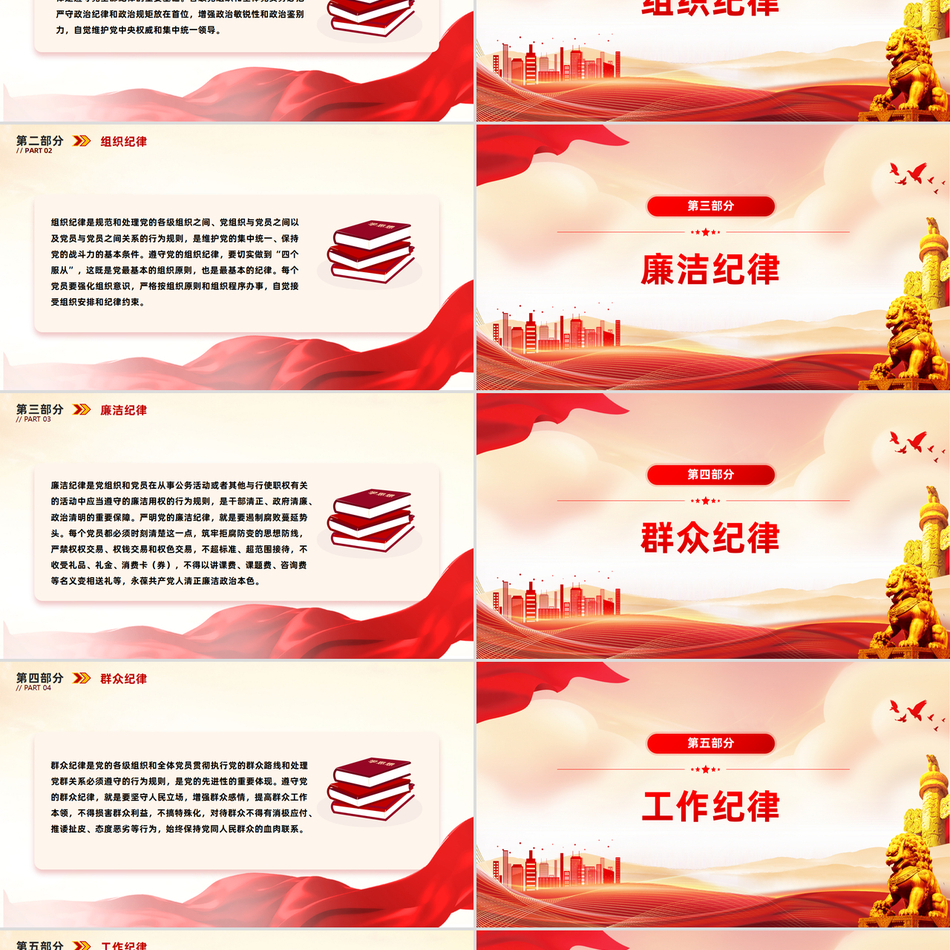 党的六大纪律及新修订的《中国共产党纪律处分条例》微党课学习课件下载