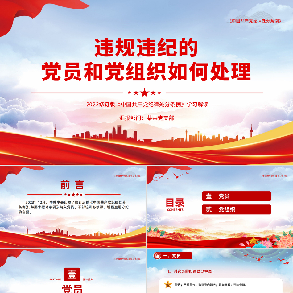 违纪党员和党组织的处理方式学习党课PPT