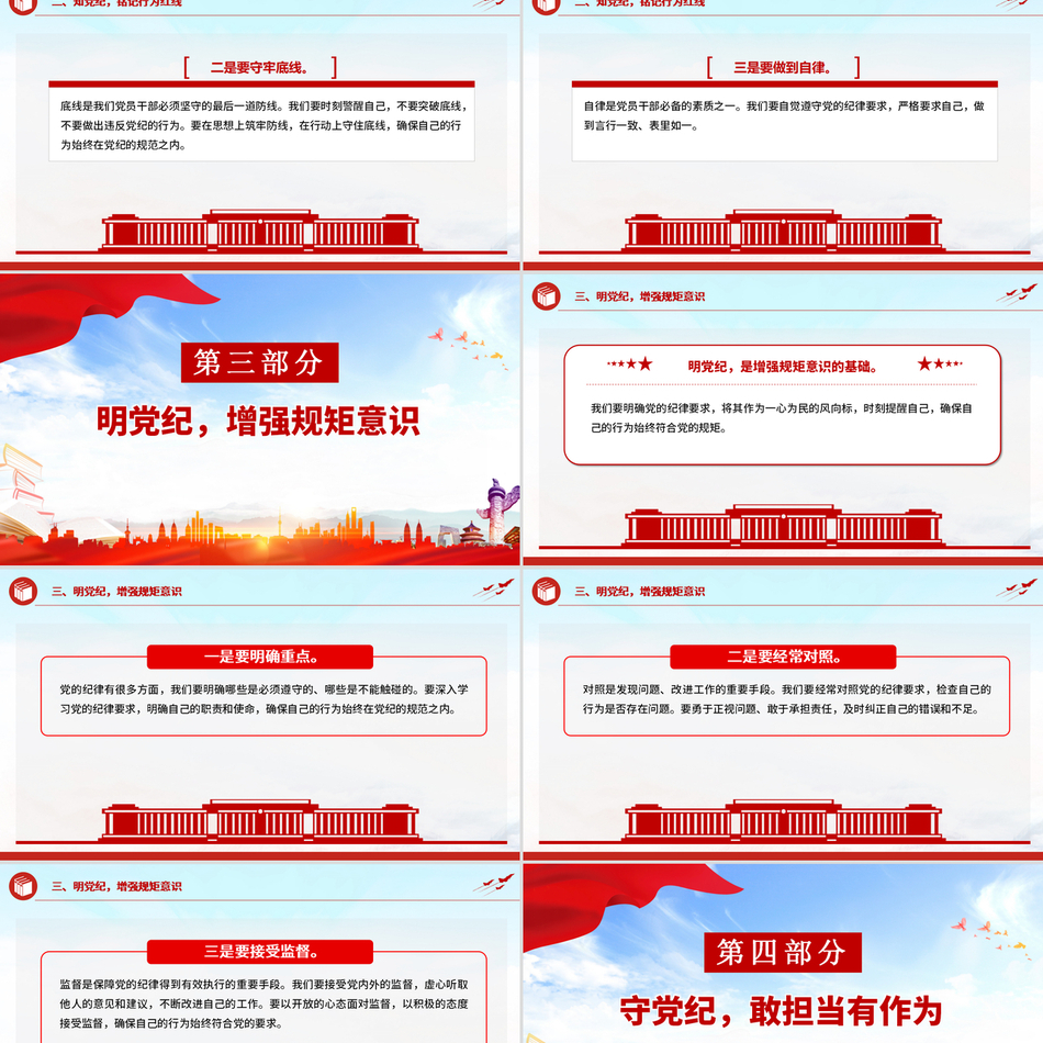 2024坚守党纪纪律底线践行忠诚担当党课PPT