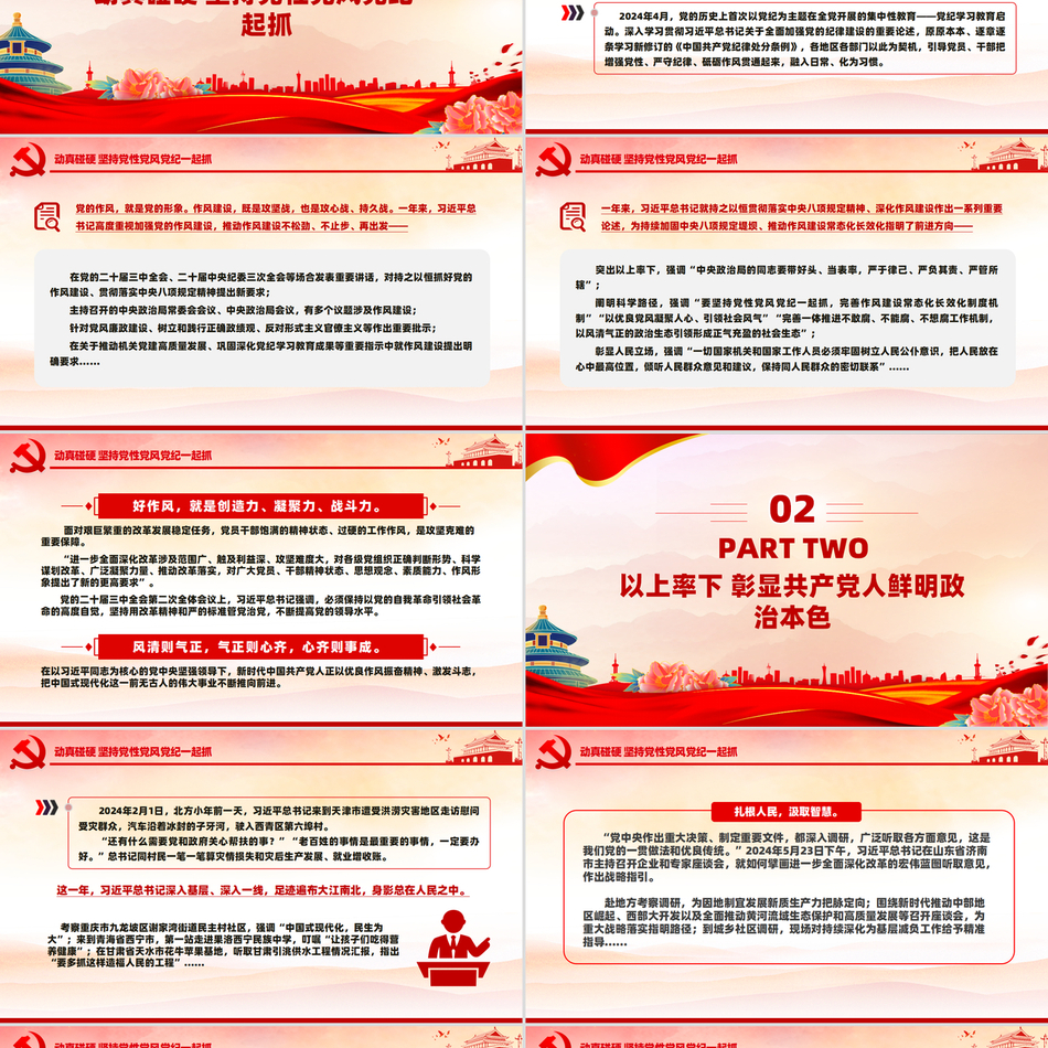 关于党中央贯彻执行中央八项规定努力推进作风建设关键综述简约大气党课PPT下载
