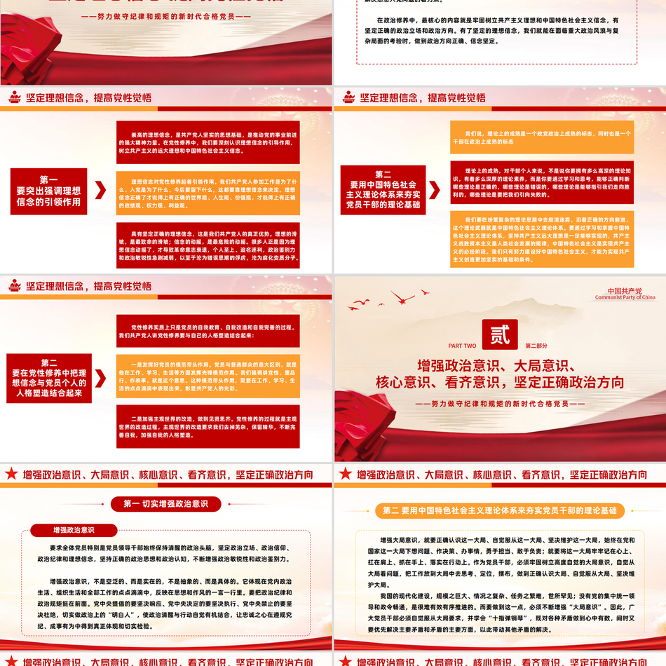 新时代合格党员信念建设与纪律规矩践行深度解读党课PPT