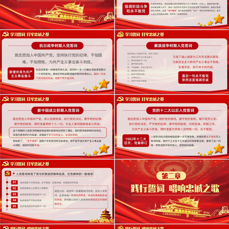重温《入党誓言》入党誓词(含讲稿)PPT模板