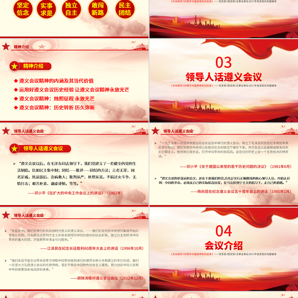 弘扬遵义会议精神与新时代党建深度解读党课课件