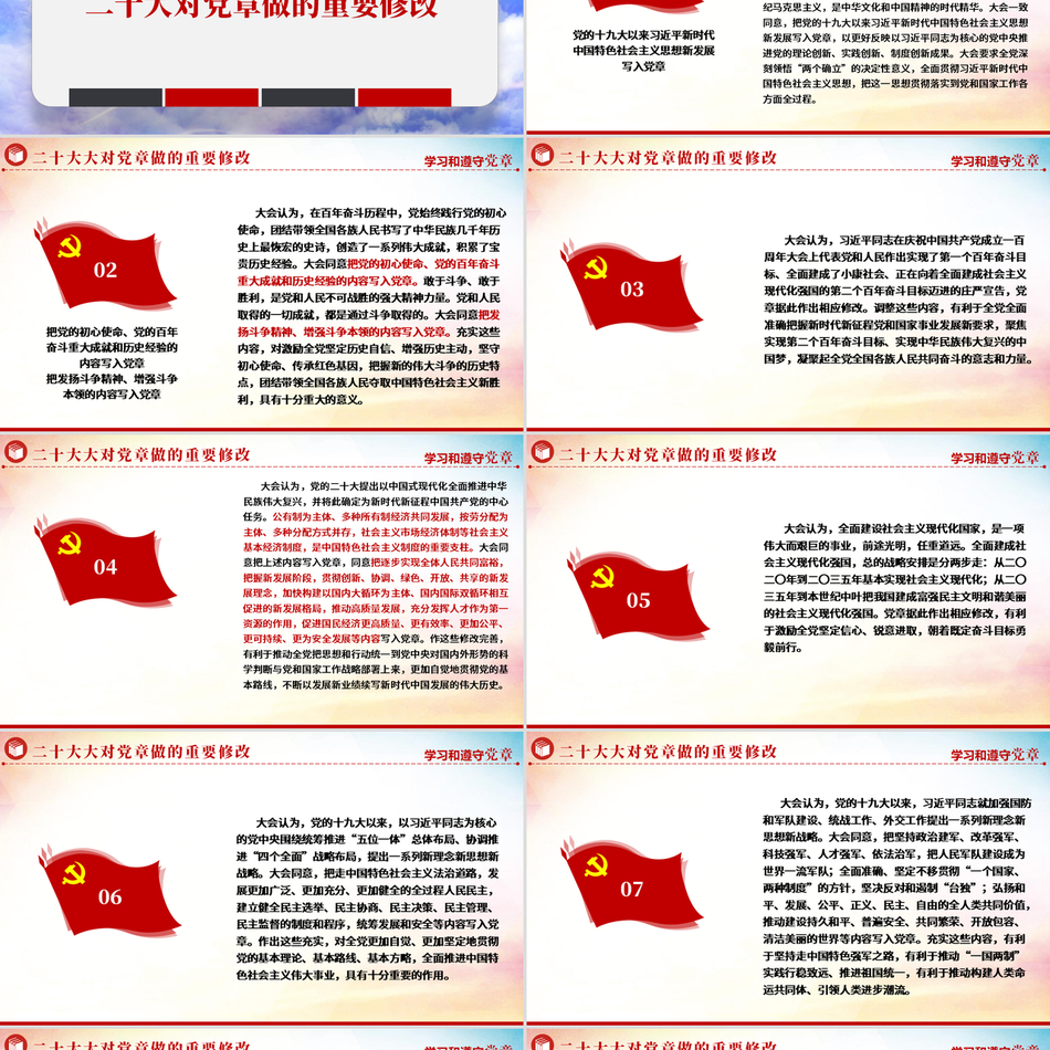中国共产党章程发展历程及全文解读课件PPT下载