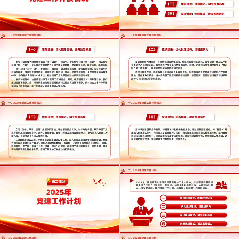 党建工作总结与计划精品课件：党组织建设经验与未来规划系统解析党课PPT